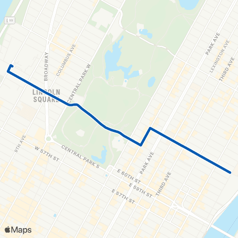 MTA Manhattan East Side - Lincoln Center map