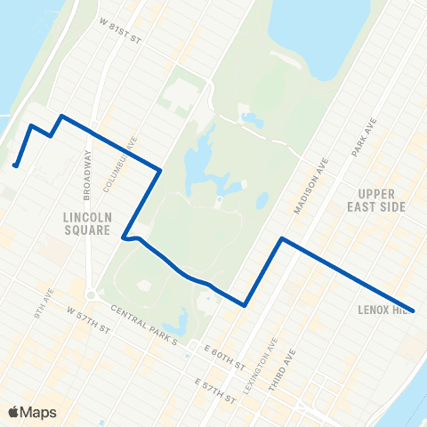 MTA Manhattan East Side - West Side map