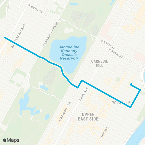 MTA Manhattan Yorkville - West Side map