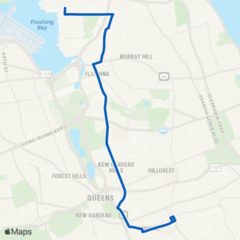 MTA Queens College Point - Jamaica map