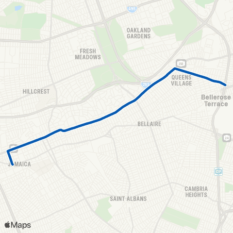 MTA Queens Bellerose - Jamaica map