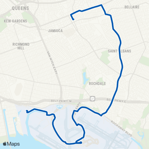 MTA Queens Jamaica - JFK Airport map