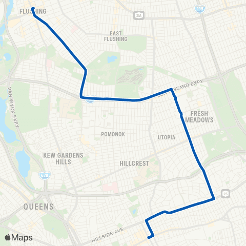 MTA Queens Flushing - Jamaica map