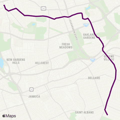 MTA Queens Cambria Heights - Flushing map