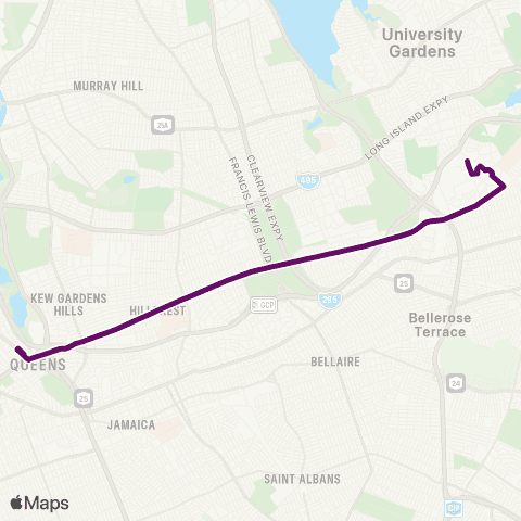 MTA Queens Glen Oaks - Kew Gardens map