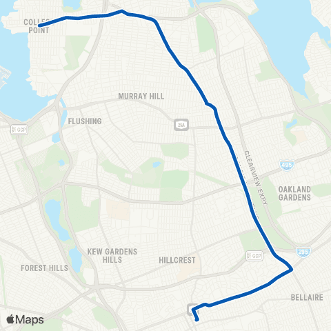 MTA Queens College Point - Jamaica map