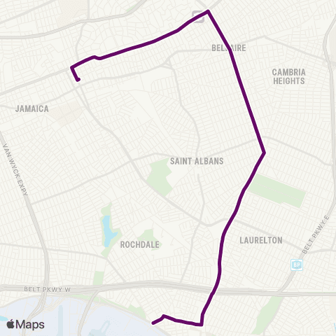 MTA Queens Springfield Gardens - Jamaica map