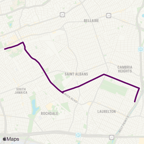 MTA Queens Laurelton - Jamaica map