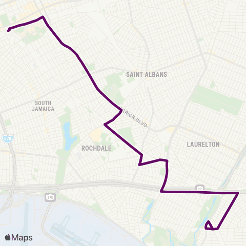 MTA Queens Rosedale - Jamaica map