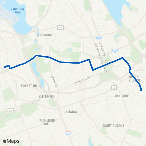 MTA Queens Elmhurst - Queens Village map