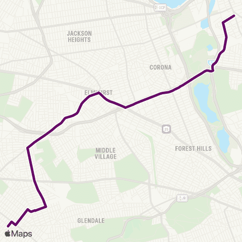 MTA Queens Ridgewood - Flushing map