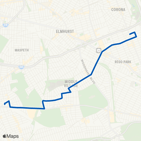 MTA Queens Rego Park - Maspeth map