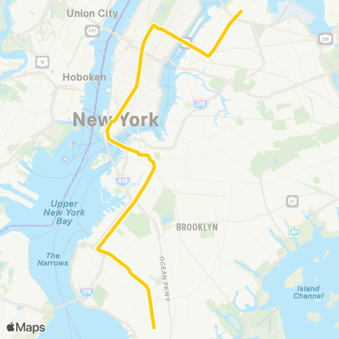 NYC Subway Broadway Local map