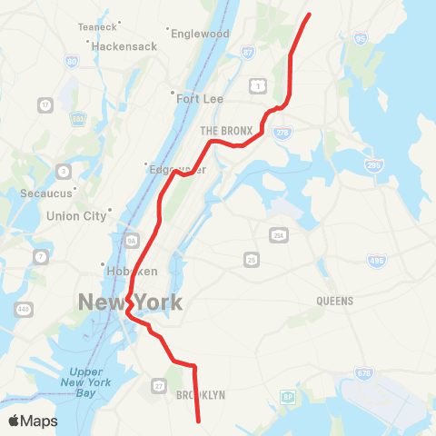 NYC Subway 7 Avenue Express map