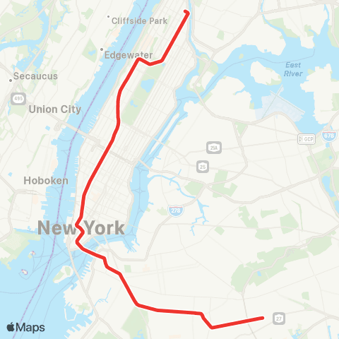 NYC Subway 7 Avenue Express map