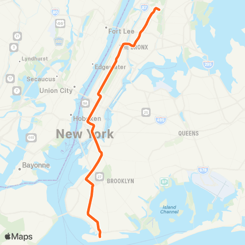 NYC Subway 6 Avenue Express map