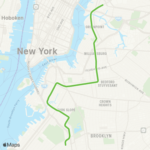 NYC Subway Brooklyn-Queens Crosstown map