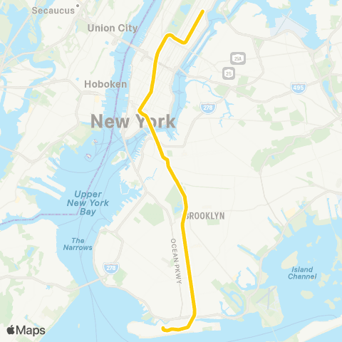 NYC Subway Broadway Express map