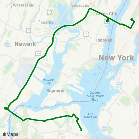 MTA Express Sunnyside - Midtown Manhattan Express map