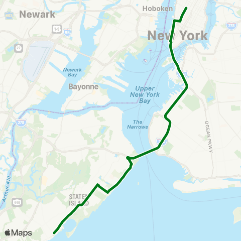 MTA Express Eltingville - Greenwich Village Express map