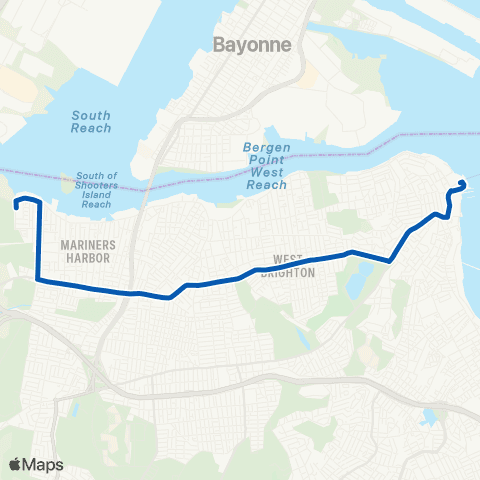 MTA Staten Island St. George - Mariners Harbor map