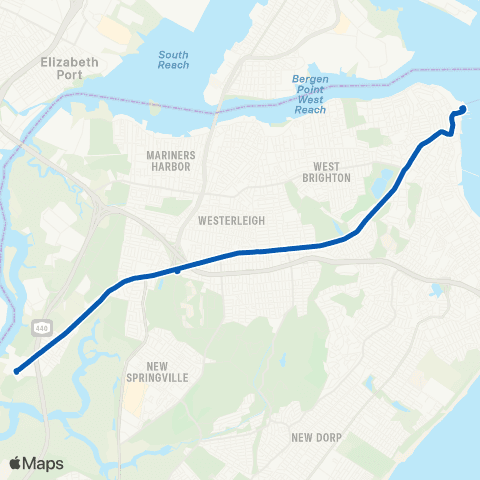 MTA Staten Island St. George - Travis map