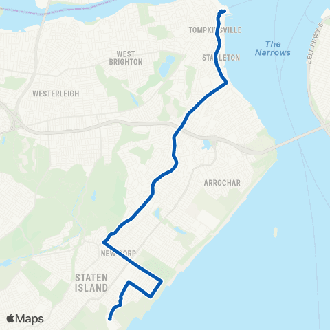 MTA Staten Island St. George - Oakwood map