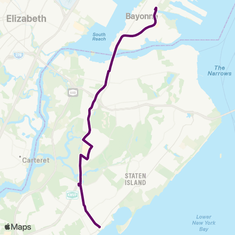 MTA Staten Island Eltingville - Bayonne Ltd map