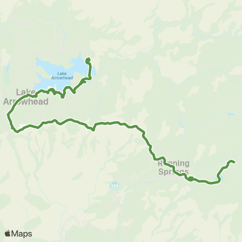 Mountain Transit RT 4 - AB / RS / LA map