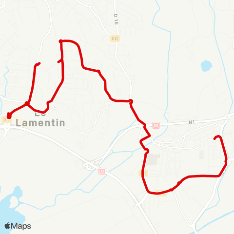 Martinique Transport - Zone Centre Acajou Petit Manoir map