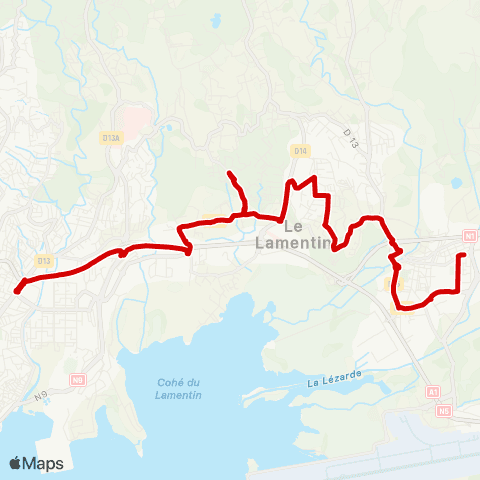 Martinique Transport - Zone Centre Petit Manoir Kerlys map