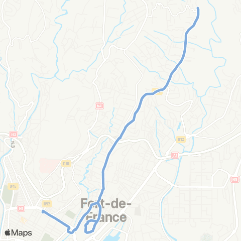Martinique Transport - Zone Centre Fontaine Moutte - Nardal map