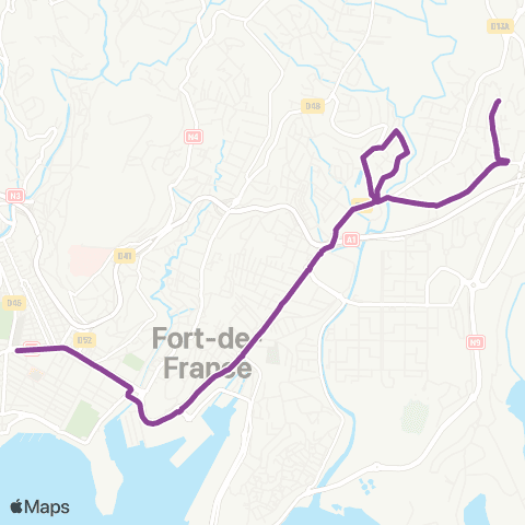Martinique Transport - Zone Centre Petite ZAC Montgeralde Clémenceau map