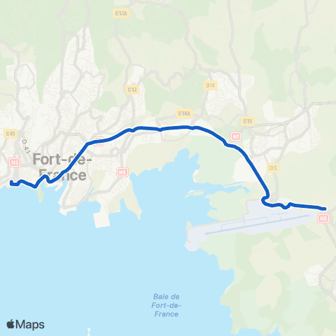 Martinique Transport - Zone Centre Carrère - Almadies BKL map