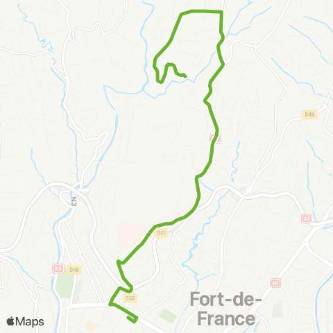 Martinique Transport - Zone Centre Langellier Bellevue Nardal map