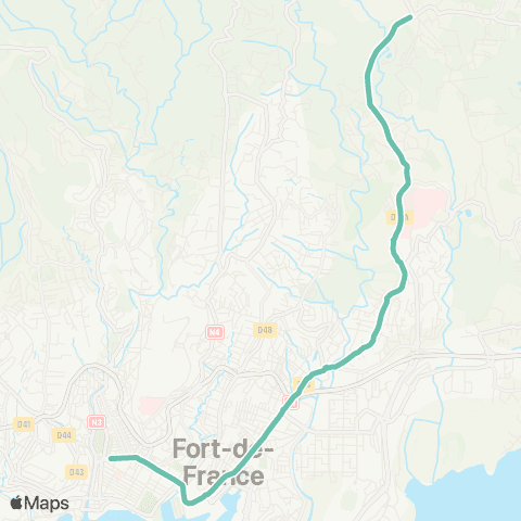 Martinique Transport - Zone Centre Jambette Clémenceau map
