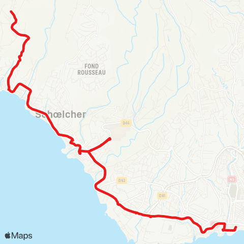 Martinique Transport - Zone Centre La Démarche Pointe Simon map