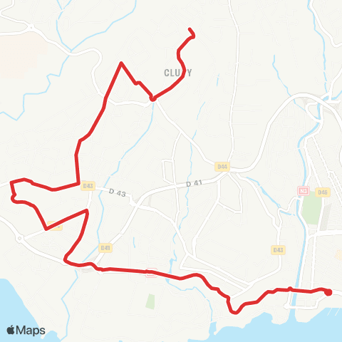Martinique Transport - Zone Centre Cluny Plateau Fofo Pointe Simon map