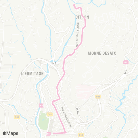 Martinique Transport - Zone Centre Trenelle Clémenceau map