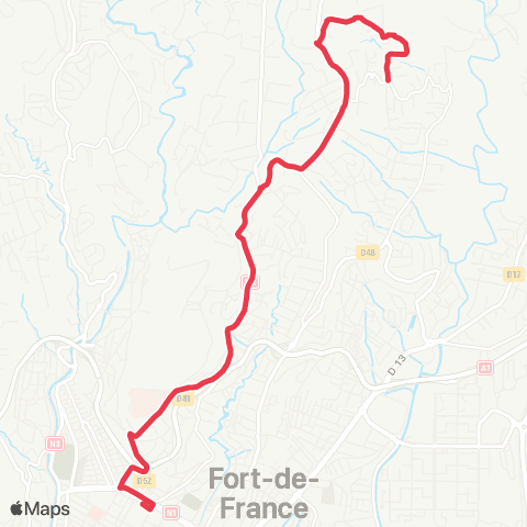 Martinique Transport - Zone Centre La Ferme Nardal map