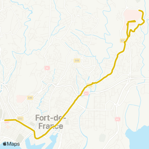 Martinique Transport - Zone Centre MFME Gare Clémenceau map