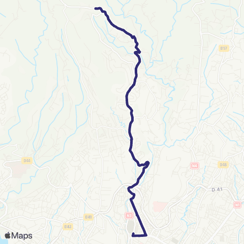 Martinique Transport - Zone Centre Sacré Cœur Aliker map