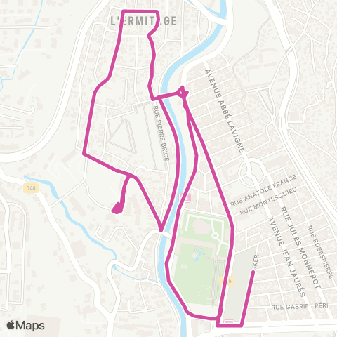Martinique Transport - Zone Centre Ermitage Boucle map
