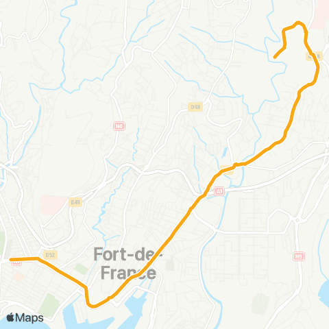 Martinique Transport - Zone Centre Voix de ville Clémenceau map