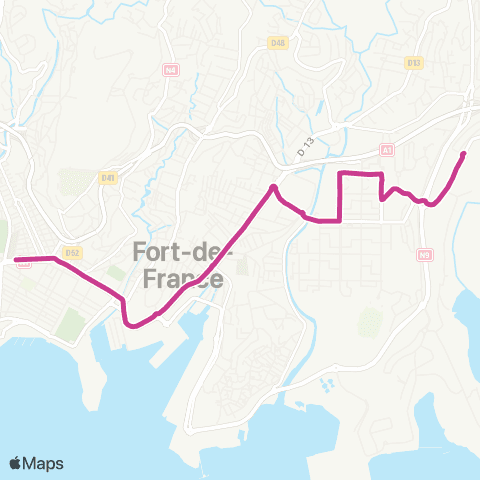 Martinique Transport - Zone Centre ZAC de Rivière Roche Clémenceau map
