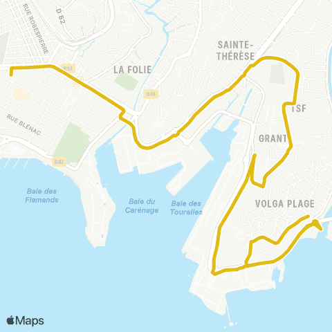 Martinique Transport - Zone Centre Lecornu Volga Plage map