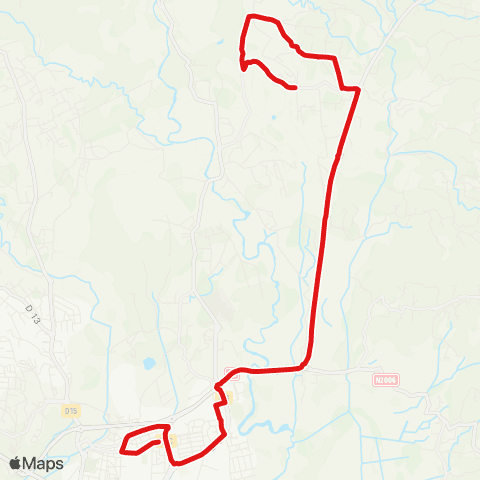 Martinique Transport - Zone Centre Pelletier RN1 Petit Manoir map