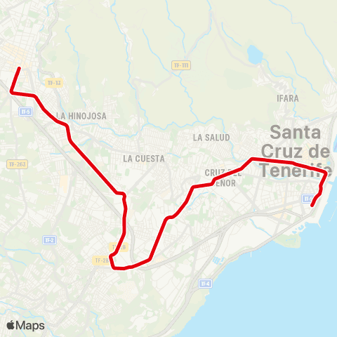 Tranvía Santa Cruz - la Laguna map