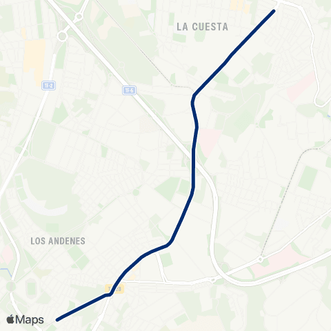 Tranvía La Cuesta - Tincer map