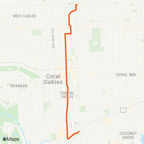 Miami Trolley City of Coral Gables Trolley map
